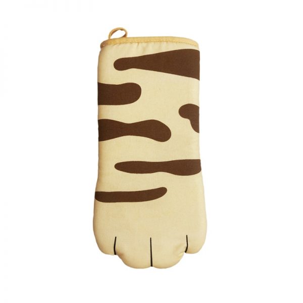 1PC 3D Cartoon Animal Cat Paws Oven Mitts Long Cotton Baking Insulation Microwave Heat Resistant Non 2 - Cat Paw Gloves