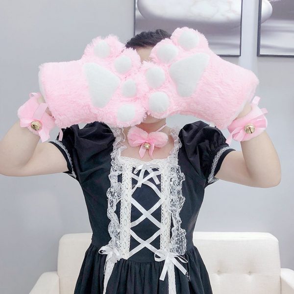 New Girls Plush Cat Claw Gloves Cute For Anime Cosplay Show Sweet Women Bear Claw Gloves 1 - Cat Paw Gloves