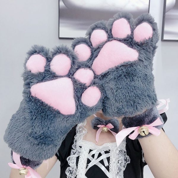 New Girls Plush Cat Claw Gloves Cute For Anime Cosplay Show Sweet Women Bear Claw Gloves 2 - Cat Paw Gloves