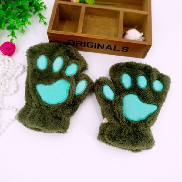 New Winter Gloves Women Bear Plush Cat Paw Claw Gloves Cute Kitten Fingerless Mittens Christmas Halloween 5.jpg 640x640 5 - Cat Paw Gloves