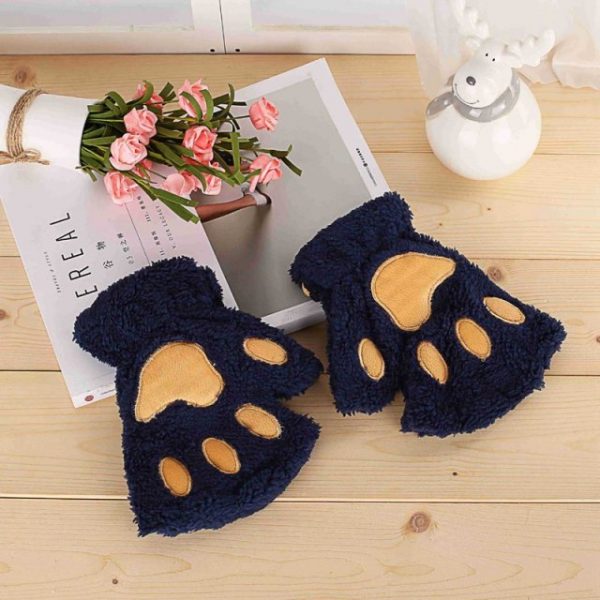 New Winter Gloves Women Bear Plush Cat Paw Claw Gloves Cute Kitten Fingerless Mittens Christmas Halloween 8.jpg 640x640 8 - Cat Paw Gloves