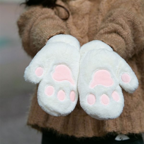 Plush Cat Claw Mittens Cute Fluffy Animal Paw Gloves Winter Gloves Halloween Costume Cosplay Party Full 3 - Cat Paw Gloves
