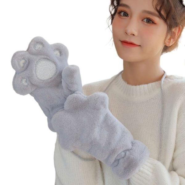 Plush Cat Claw Mittens Cute Fluffy Animal Paw Gloves Winter Gloves Halloween Costume Cosplay Party Full 6.jpg 640x640 6 - Cat Paw Gloves